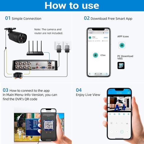 1080P 8CH Surveillance DVR Recorder H.265+ Standalone 6-in-1 CCTV Digital Video Recorder 8 Channel DVR for Security Camera Home Surveillance System, Mobile APP & PC Remote (No Hard Drive) in Kuwait
