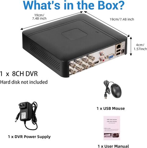 1080P 8CH Surveillance DVR Recorder H.265+ Standalone 6-in-1 CCTV Digital Video Recorder 8 Channel DVR for Security Camera Home Surveillance System, Mobile APP & PC Remote (No Hard Drive) in Kuwait