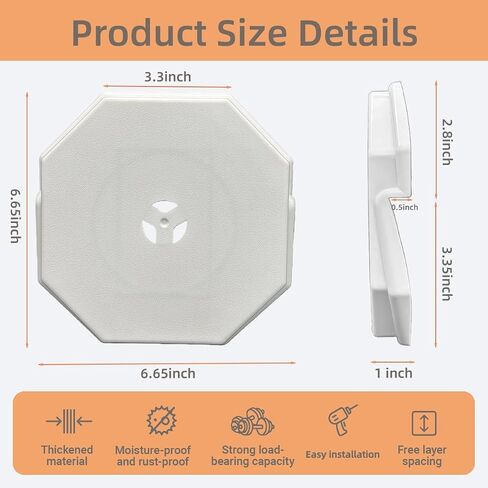 4 Pack Vinyl Siding Mounting Blocks Octagon Siding Mounting Kit Fits 1/2 Inch Lap and 4-10 Inch Height Siding for Outdoor Lights, Cameras, Doorbells White in Kuwait