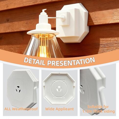 4 Pack Vinyl Siding Mounting Blocks Octagon Siding Mounting Kit Fits 1/2 Inch Lap and 4-10 Inch Height Siding for Outdoor Lights, Cameras, Doorbells White in Kuwait