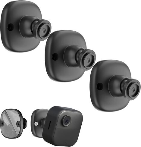 Wall Mount Bracket for Blink Outdoor 4 & Blink Mini Indoor Camera | 3 Pack,No Drill, 360 Degree Adjustable,Black,Installation Way-Strong Adhesive & Screw Mount,Renter Friendly,for Home Security in Kuwait