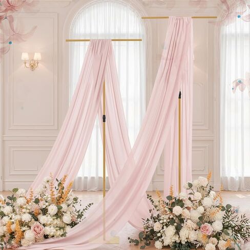 Gold T-Shape Backdrop Stand, Adjustable 2.6-8FT Metal Arch | Perfect for weddings, parties & holiday events. Sturdy metal arch provides stable, elegant ceremony decorations. in Kuwait