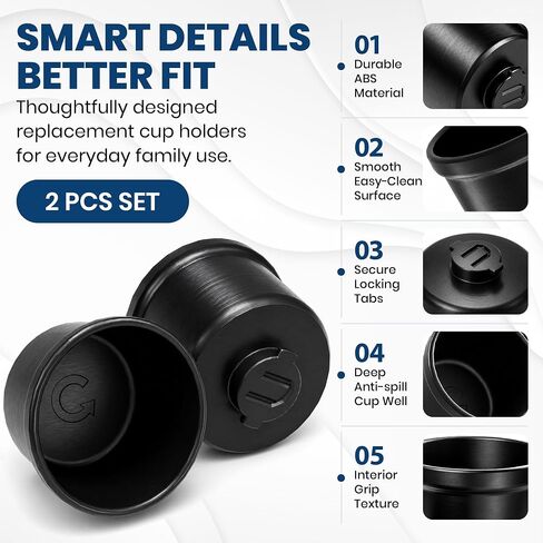 Car Seat Cup Holder Replacement - 2 Pack - Compatible with Safety 1st, Maxi-Cosi Pria, EverFit, Grow & Go, and Cos-co All-in-One Car Seats - Snap-in Durable Design in Kuwait