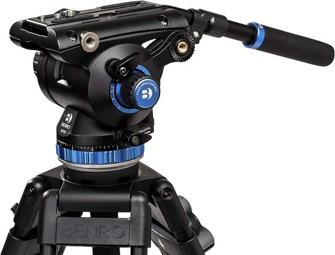Benro S8 PRO Flat Base Fluid Video Head, 17.6 lb. Max, 8 Step Counterbalance (0-7), 3/8"-16 Accessory Mounts, 3/8"-16 Head Mount, w/Pan Arm- Black (S8PRO) in Kuwait