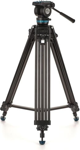 Benro Video Tripod Kit with 60 mm Bowl & Video Head – Supports up to 15 lb Payload, Extends from 34.5″ to 72.6″, Continuous Pan Drag, Quick-Release Plate & Carrying Case Included (KH26PC) in Kuwait