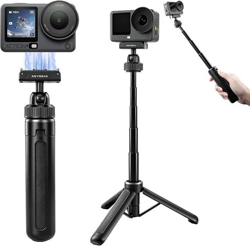 REYGEAK 15.75" Camera Tripod with 360° Ball Head for DJI Osmo Nano/Action 6 | 15.75" extendable Selfie Stick for vlogs, with cold shoe, magnetic and quick release design, fits DJI Osmo Nano/Action 6 in Kuwait