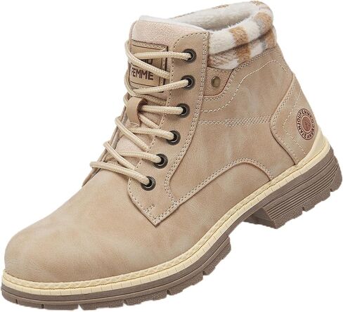 ANJOUFEMME Women Waterproof Hiking Boots Winter Snow Non Slip Outdoor Shoes | Lightweight Breathable, Durable Outsole, Warm Fur Lined, Lace up, Ankle Length, for Fall Backpacking Trekking Walking in Saudi Arabia