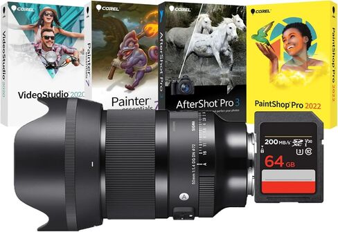 Sigma 50mm F1.4 DG DN Art Lens Compatible (Black, Sony E Mount) Bundle | 50mm F/1.4 Full-Frame Prime for Sony E, 14 Elements/11 Groups, 72mm Filter, 0.45m Min Focus, 670g in Kuwait