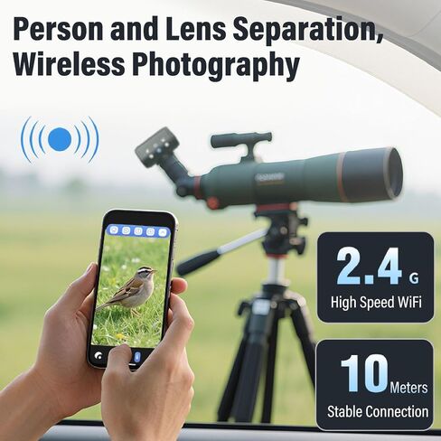 Eujgoov HD WiFi Electronic Eyepiece 1080P, Wireless Digital Microscope Camera for Telescope Microscope, Astronomy Observation, Built in Battery, Real Time Video on Smartphone Tablet in Kuwait