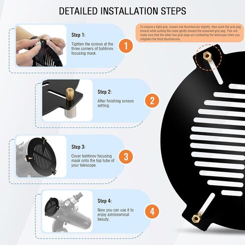 Alstar Bahtinov Mask Focusing Mask FM80mm - Bundle with - 8 Piece Eyepiece & Filter Accessory Kit in Kuwait