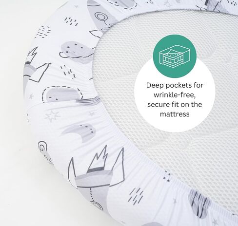 Bassinet Sheets for Baby Delight Snuggle Nest, Beside Me Doze, Snoo Smart, Fisher Price by TansyPanda, 3PC, 32 x 17 Inch, Ultra Soft, Breathable, Snug Fit, Unisex Boys, Girls (Space Rockets) in Kuwait