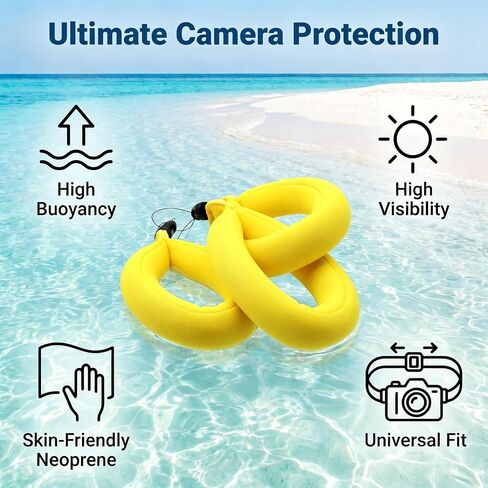 2 Pcs Waterproof Camera Float Floating Camera Strap for Underwater Camera - Float Case Around Wrist Save Device from Sinking in Kuwait