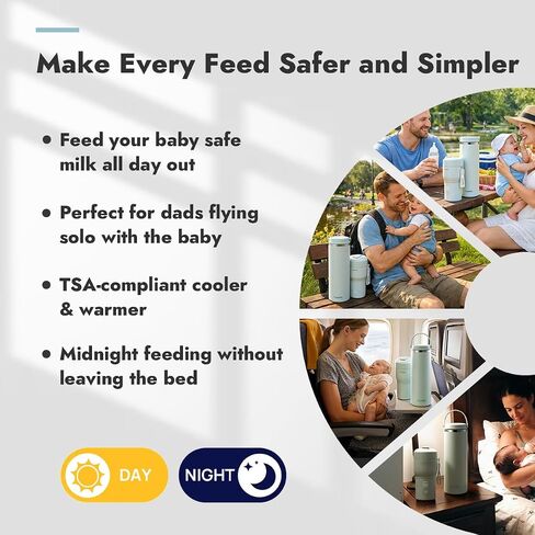 Papablic Portable Bottle Warmer Pro for Travel Bundle with Papablic Innovative 360° CapsuleChill Breastmilk Cooler in Kuwait
