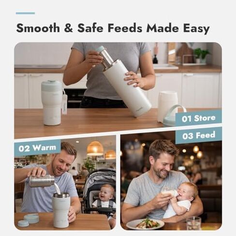 Papablic Portable Bottle Warmer Pro for Travel Bundle with Papablic Innovative 360° CapsuleChill Breastmilk Cooler in Kuwait