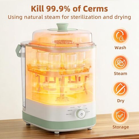EaseClean Bottle Washer Pro | All-in-One Bottle Washer and Sterilizer and Dryer | Baby Bottle Washer for Bottles, Pump Parts & Baby Essentials | Replaces Hand Washing in Kuwait