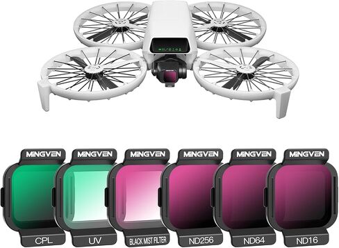 ND Filters for DJl Flip Fly More Combo RC 2, 6 Pack - Black Diffusion 1/4, CPL, UV, ND16, ND64, ND256, ND Filter Set Compatible with Flip Drone Lens Accessories in Kuwait
