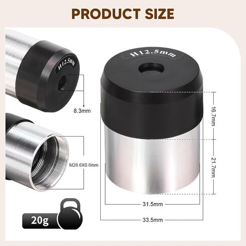Telescope Eyepiece Lens 1.25 Inch Astronomy Eyepiece .5mm Metal Accessory Photography Replacement Kit Reliable Build Suitable for in Kuwait