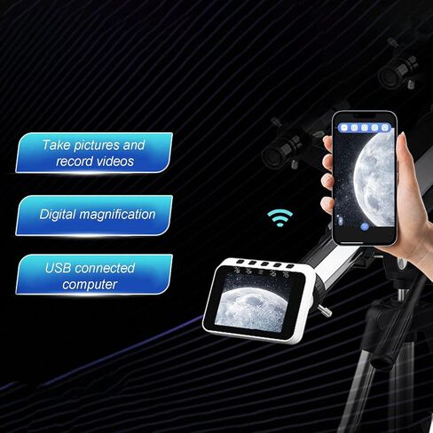 WiFi Telescope Camera Eyepiece 2.8in Display 1080P Wireless Electronic Eyepiece with 1.25in 0.965in Adapter for Astrophotography Bird Watching Microscopy in Kuwait