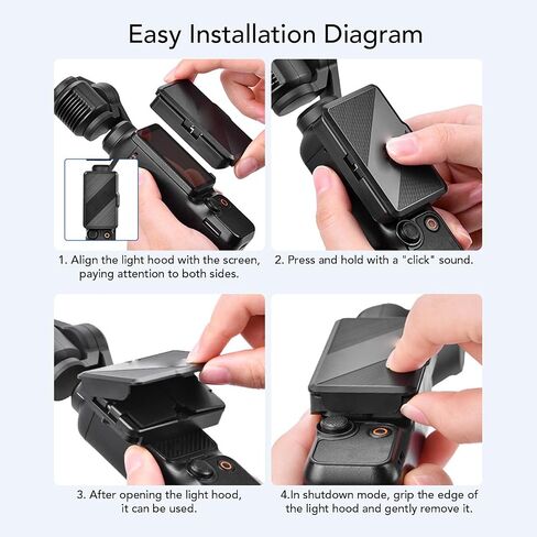 Foldable LCD Sun Hood Shade for Osmo 3 Accessories, ABS Lightweight, Anti Glare Screen Protector, Outdoor Travel Accessory in Kuwait