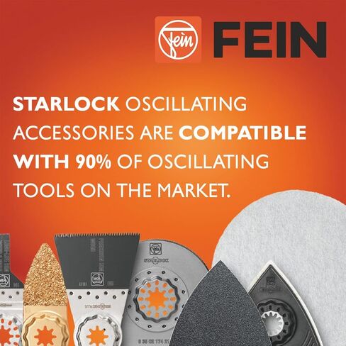 Fein Starlock Titan Coated Universal Oscillating Saw Blade | BIM Titanium Coating, Precision Cutting for Wood, Plasterboard & Plastics, 1-1/8" Width, 2-1/8" Length, 10-Pack - 63502222440 in Kuwait