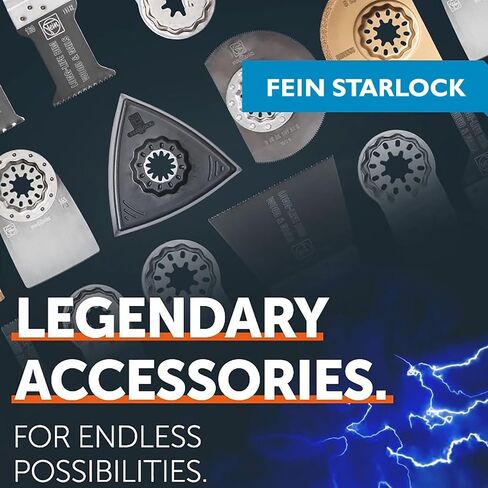 Fein Starlock Titan Coated Universal Oscillating Saw Blade | BIM Titanium Coating, Precision Cutting for Wood, Plasterboard & Plastics, 1-1/8" Width, 2-1/8" Length, 10-Pack - 63502222440 in Kuwait