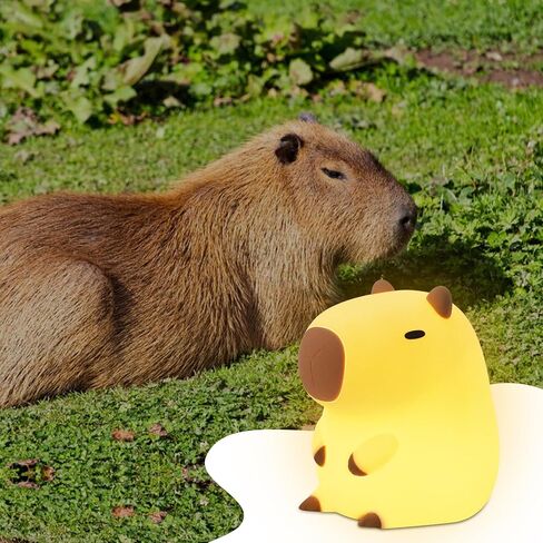 YuanDian Capybara Night Light - Adorable Silicone Lamp for Kids, Babies, Adults | Cute Capybara Gift, Nursery Bedroom Decor in Kuwait