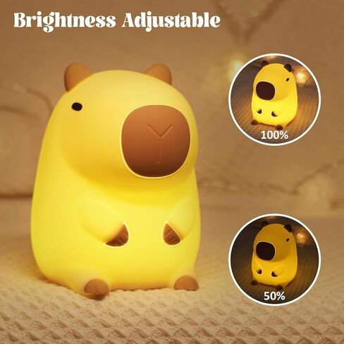 YuanDian Capybara Night Light - Adorable Silicone Lamp for Kids, Babies, Adults | Cute Capybara Gift, Nursery Bedroom Decor in Kuwait