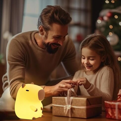 YuanDian Capybara Night Light - Adorable Silicone Lamp for Kids, Babies, Adults | Cute Capybara Gift, Nursery Bedroom Decor in Kuwait