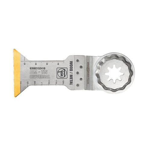 Fein Starlock Plus Titan Coated Universal Oscillating Saw Blade | Precision Cutting for Wood, Plasterboard & Plastics, Bimetal Titanium Coating, 1-3/4" W, 2-3/8" L, 10-Pack, 63502152440 in Kuwait