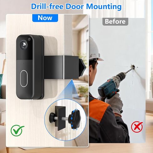Anti-Theft Doorbell Mount for Blink Doorbell Camera, Adjustable Mounting Bracket Holder Accessories for Blink Video Doorbell, No Drill Door Bell Mount for Rentals, Apartment Door Security in Kuwait
