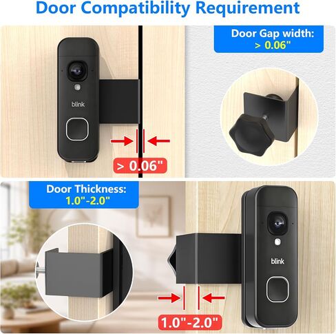 Anti-Theft Doorbell Mount for Blink Doorbell Camera, Adjustable Mounting Bracket Holder Accessories for Blink Video Doorbell, No Drill Door Bell Mount for Rentals, Apartment Door Security in Kuwait