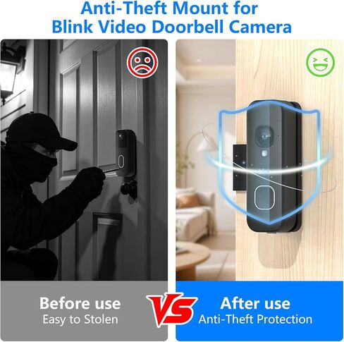 Anti-Theft Doorbell Mount for Blink Doorbell Camera, Adjustable Mounting Bracket Holder Accessories for Blink Video Doorbell, No Drill Door Bell Mount for Rentals, Apartment Door Security in Kuwait