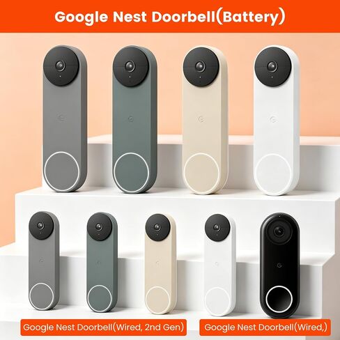 Anti-Theft Doorbell Mount Compatible with Google Nest Doorbell (Battery) | No-Drill Video Doorbell Camera Mount for Apartments & Rentals, Secure Mounting Bracket Case with No Block Motion Sensor in Kuwait