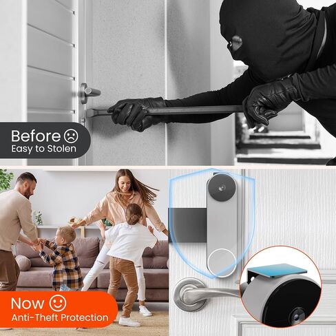 Anti-Theft Doorbell Mount Compatible with Google Nest Doorbell (Battery) | No-Drill Video Doorbell Camera Mount for Apartments & Rentals, Secure Mounting Bracket Case with No Block Motion Sensor in Kuwait