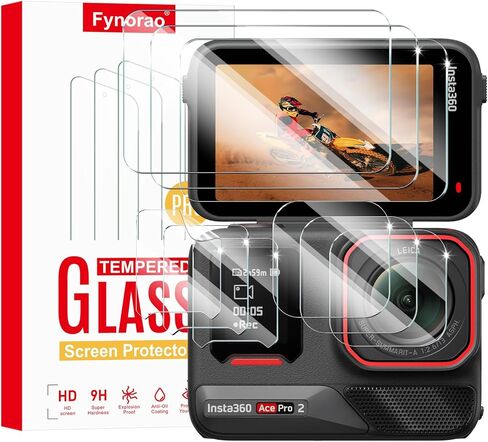 3+3+3-Pack Screen Protector & Lens Protector for Insta360 Ace Pro Camera[Back+Lens+Front], Tempered Glass Film, Impact-Protection, HD, Anti-Shatter, Anti-Scratch, 9H Hardness, Case Friendly, Bubble Free in Kuwait