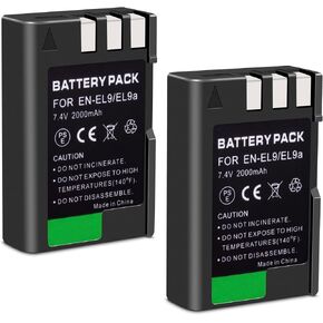 2-Pack EN-EL9 Battery(2000mAh) Compatible with Nikon EN-EL9, EN-EL9a D40 | D40x D60 D3000 D5000 Digital SLR Cameras in Kuwait