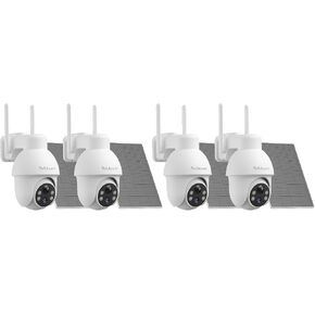 Solar Security Cameras Outdoor Wireless, 2 Pack Outdoor Camera Wireless Solar Powered, Pan Tilt 360°WiFi Camera with Color Night Vision/PIR Sensor/2-Way Audio（4 Pack） in Kuwait