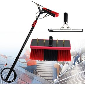 Telescopic Window Cleaning Pole Kit - 24FT Water Fed Extendable Brush for Conservatory Roofs, Glass, Solar Panels - Includes Water Spray Cleaner for Efficient Cleaning in Saudi Arabia