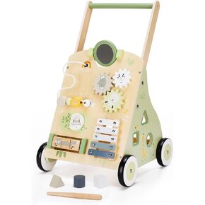 Wooden Baby Walker for Toddlers, Learning Activity Center, 18M+ | Multiple Activities Encourage Walking Practice, Coordination, and Creative Hands-On Play for 18M+ Boys and Girls in Saudi Arabia