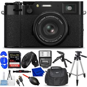 FUJIFILM X100VI Digital Camera (Black) 16821913 - Accessory Bundle Includes: Extreme Pro 64GB SD, Slave Flash, Tripod, Gadget Bag, HDMI Cable and More in Saudi Arabia