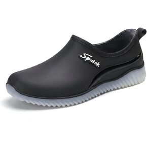 Pvc Rain Shoes for Women’s Waterproof Low Top Garden Shoes Molded Rubber Non-Slip Ridged Sole Low Cut Rain Booties Easy Pull On Outdoor Yard Work Rain Shoes in Kuwait