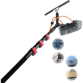 18ft Telescopic Window Cleaning Rod with Water Inlet, Retractable Brush for Solar Panel and Photovoltaic Window Cleaning, 3.6M/12FT Length in Saudi Arabia
