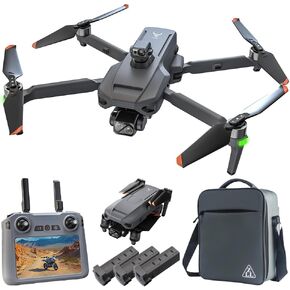 X-Verse SG909 Drones with Camera for Adults 4K, RC Screen, 6KM RC Distance, 3-Axis Gimbal Repeater, Professional Drone with Obstacle Avoidance, Digital GPS Transmission Quadcopter - 3 Batteries for 135min Max Flight Time in Kuwait