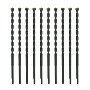 3/16 Inch x 5-1/2 Inch Masonry Drill Bit, 10-Pack Concrete Drill Bit, Carbide Tipped for Concrete, Brick, Stone, Half Flat Shank, Impact Performance (3/16" x 5.5", 10) in Kuwait