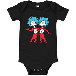 Dr. Seuss "The Cat in the Hat Thing 1 & 2" - Unisex Baby Short Sleve Cotton Bodysuit - Officially Licensed in Saudi Arabia