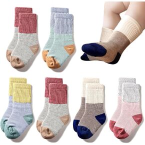 TTIZZY Toddler Baby Boys Girls Socks - Cotton Crew Socks for Baby(Yellow, Size 1-2T) in Kuwait