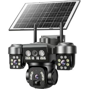 KEPEAK Solar Security Camera Outdoor Wireless, Triple Lens Security Camera Outdoor, 2.4Ghz WiFi Camera with PIR Motion Detection, Color Night Vision, 2-Way Talk, Battery Powered in Saudi Arabia