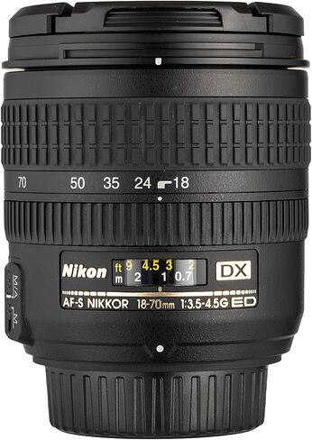 Nikon 18-70mm f/3.5-4.5G AFS ED-IF DX Zoom Autofocus Lens & Backpack Bundle | For Photography & Video | Lightweight + 64GB Memory Card + Filter Kit (2149) + More in Kuwait