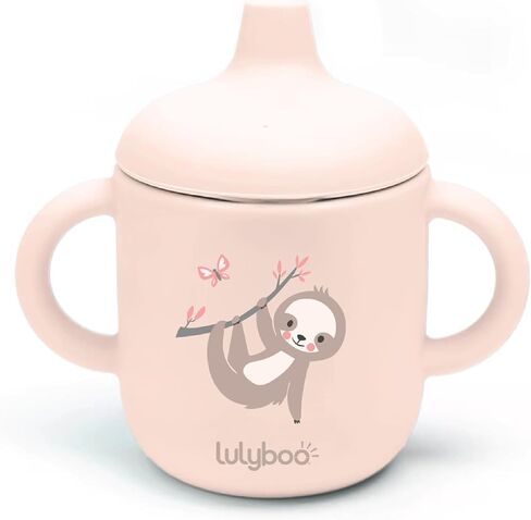 Lulyboo Easy-Grip Silicone Sippy Cup for Toddlers, 6oz Leak-Proof Trainer Cup with Soft Food-Grade Silicone Spout & Dual Handles, Dishwasher & Sterilizer Safe, Baby Drinking Cup for 4+ Months (Pink) in Kuwait