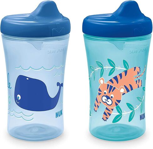 NUK Hide 'n Seek Hard Spout Cup, 10 Ounce, Whales & Tigers, Blue in Kuwait